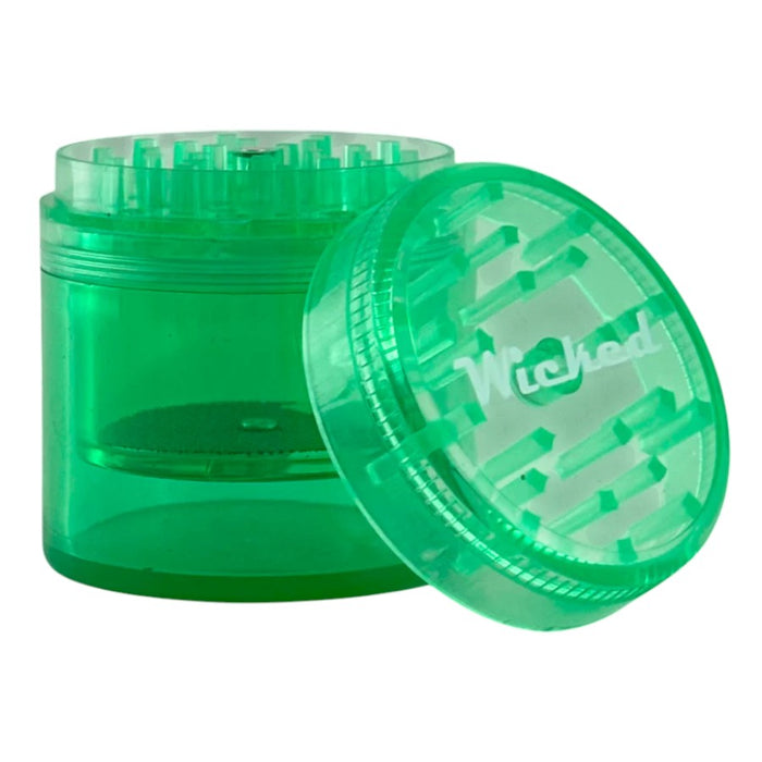 Wicked | Acrylic 4-Part Grinder – 63mm x 69mm (12 PCS) Display Pack Super Supplys Inc