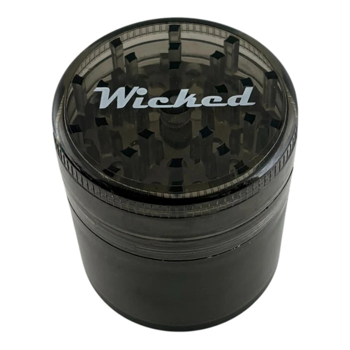 Wicked | Acrylic 4-Part Grinder – 63mm x 69mm (12 PCS) Display Pack Super Supplys Inc