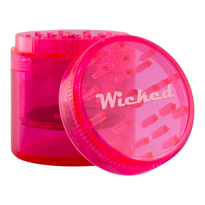 Wicked | Acrylic 4-Part Grinder – 63mm x 69mm (12 PCS) Display Pack Super Supplys Inc