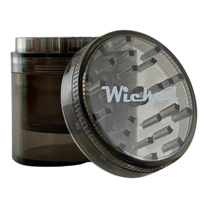 Wicked | Acrylic 4-Part Grinder – 63mm x 69mm (12 PCS) Display Pack Super Supplys Inc