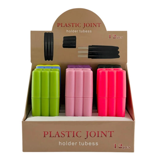 Plastic Joint Storage Tubes – 12 Piece Display (Assorted Colors) Display Pack Super Supplys Inc