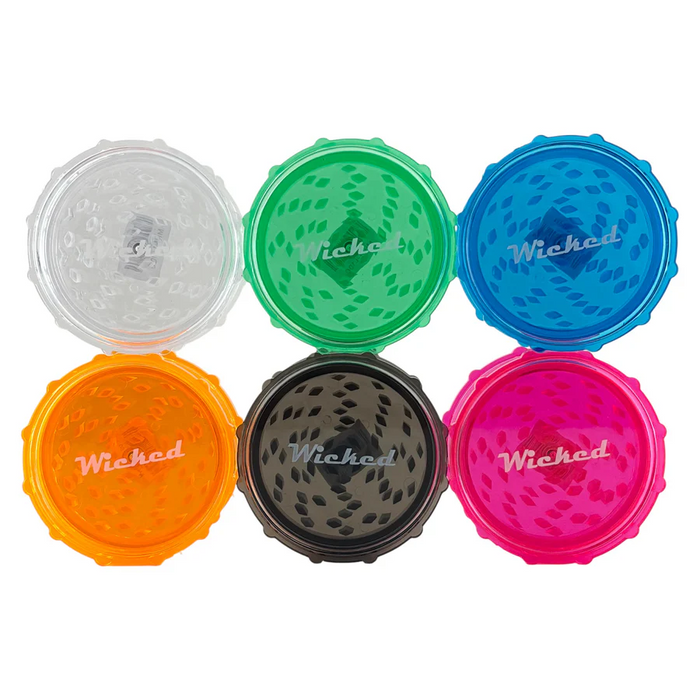 Wicked | Plastic Herb Grinder 2-Parts - 6CT Display Pack Super Supplys Inc