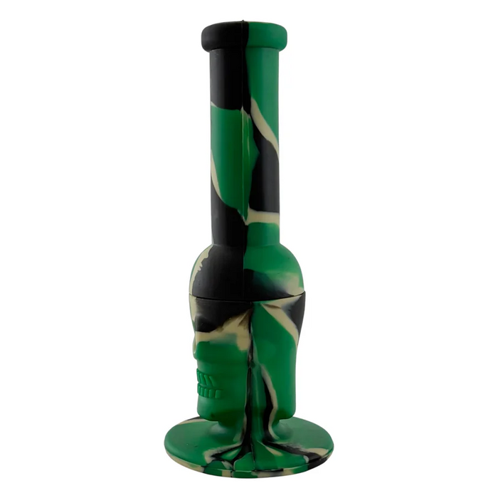8" Skull Design Silicone Water Pipe – Assorted Colours Resin · Silicone · Plastic Bong Fortune