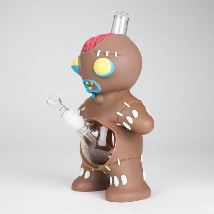 11.5" Vinyl gingerbread man water pipe Resin · Silicone · Plastic Bong JJ Distribution