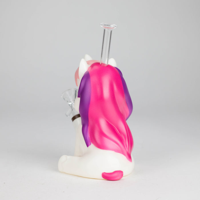 7.6" Vinyl unicorn water pipe Resin · Silicone · Plastic Bong JJ Distribution