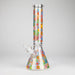 14″ 7mm Glass Beaker Bong with Assorted Flower Design & Ice Catcher Glass Bong 777 Smoke Design 1