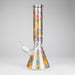 14″ 7mm Glass Beaker Bong with Assorted Flower Design & Ice Catcher Glass Bong 777 Smoke