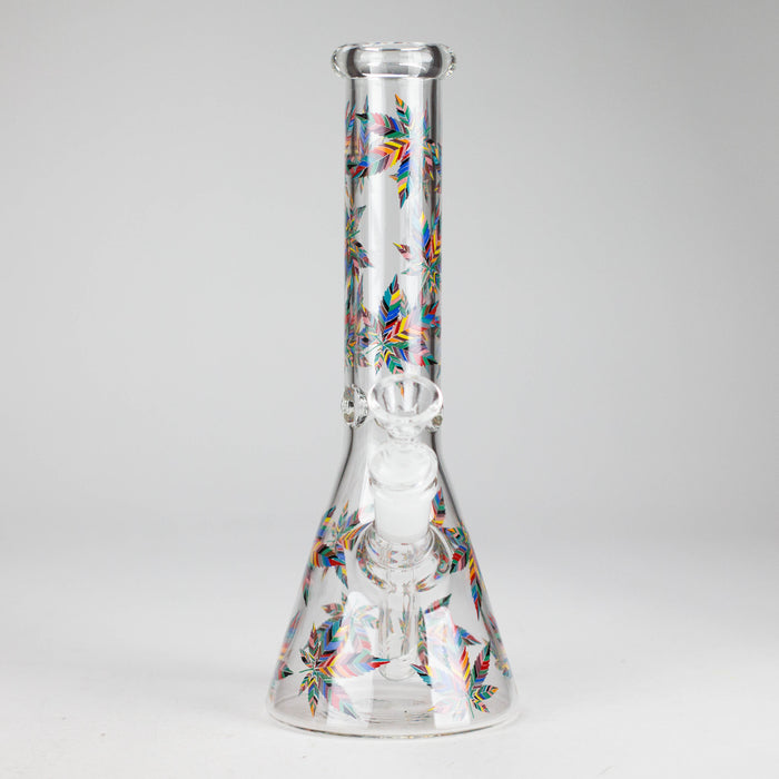 10" Leaves Design Glass Beaker Bong Glass Bong 777 Smoke