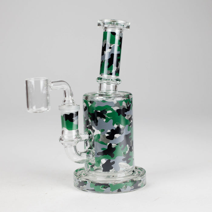 7″ 2-in-1 Leopard Print Rig with Perc – Banger & Bowl Included Glass Rig 777 Smoke Brown