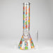 14″ 7mm Glass Beaker Bong with Assorted Flower Design & Ice Catcher Glass Bong 777 Smoke
