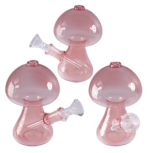5″ Mushroom Design Water Pipe – Pink [SMKZ180] Glass Bong Canadian Distributor