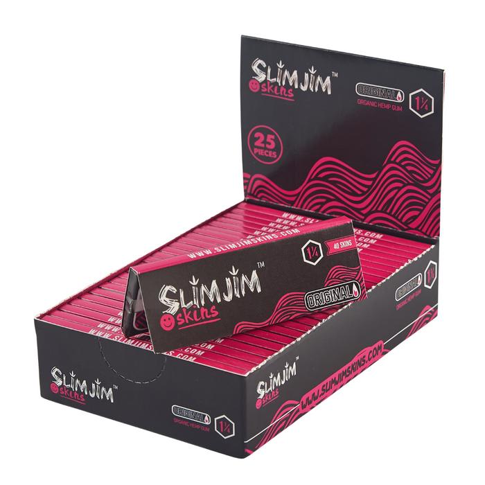 Slimjim - Original 1 1/4th Size Rolling Papers – Box of 25 Packs 1 - 1/4" Size SLIMJIM
