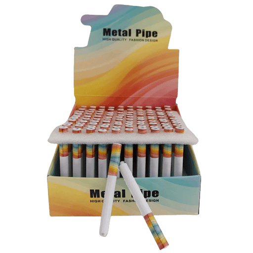 3" Cigarette Shape Smoking Pipes – White [SMKZ183] | Display of 100 One Hitter Canadian Distributor