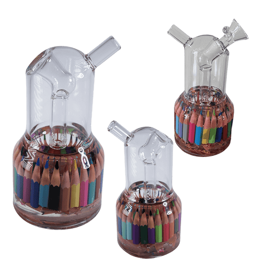 6" Center Piece Rig Waterpipe – Assorted Designs Glass Bong Canadian Distributor Art Sketch