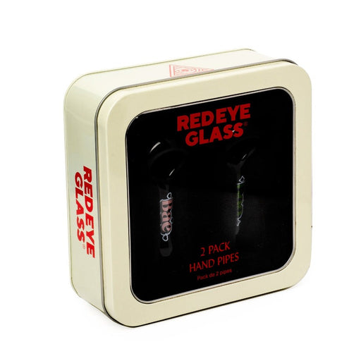 Red Eye Glass® | 3.75" Boo & Bae Spoon Hand Pipe 2 Pack W/Collectible Tin Glass Pipe West Coast Gifts