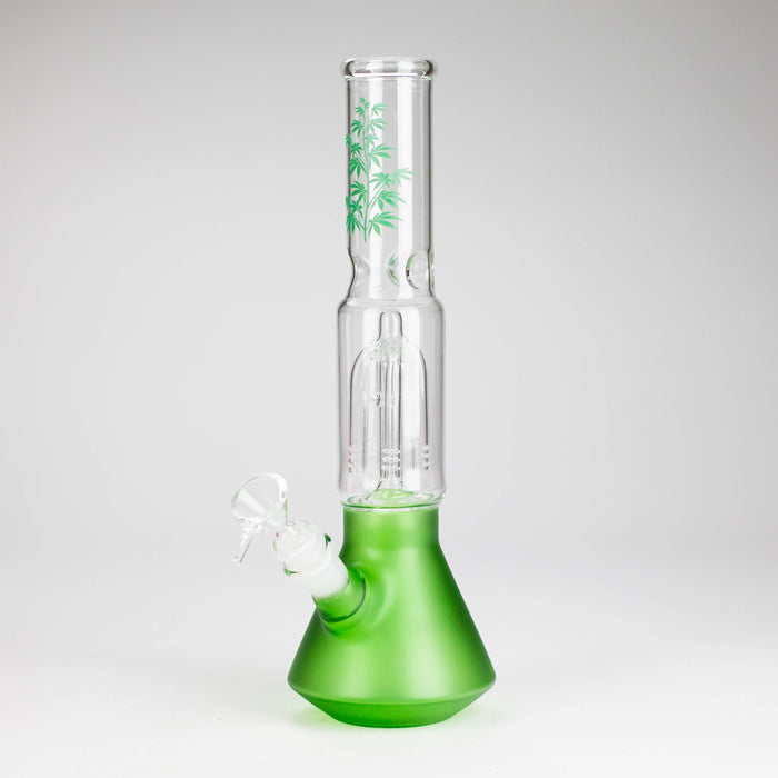 12" Beaker glass water bong with Perc [GP1968] Glass Bong Smoking Cat Distribution Green