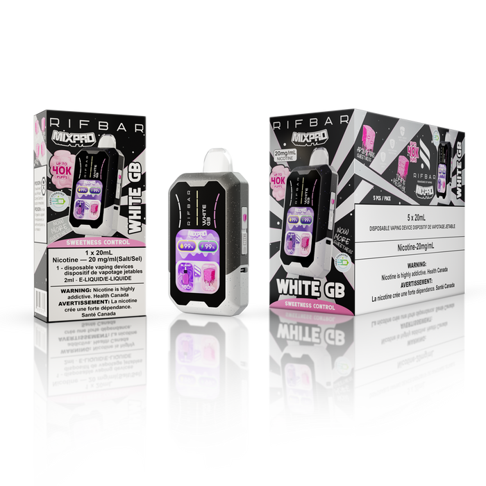 [ON] RIFBAR | MIXPRO ICE/SWEET & NICOTINE CONTROL Ontario Excise Tax Canadian National Distributors WHITE GB