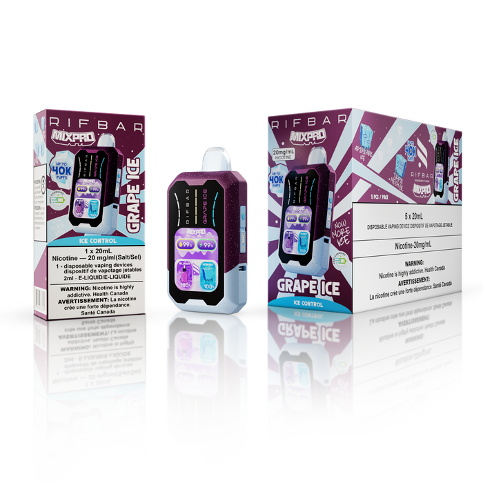 [ON] RIFBAR | MIXPRO ICE/SWEET & NICOTINE CONTROL Ontario Excise Tax Canadian National Distributors GRAPE ICE
