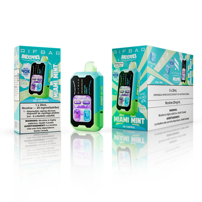 [ON] RIFBAR | MIXPRO ICE/SWEET & NICOTINE CONTROL Ontario Excise Tax Canadian National Distributors MIAMI MINT