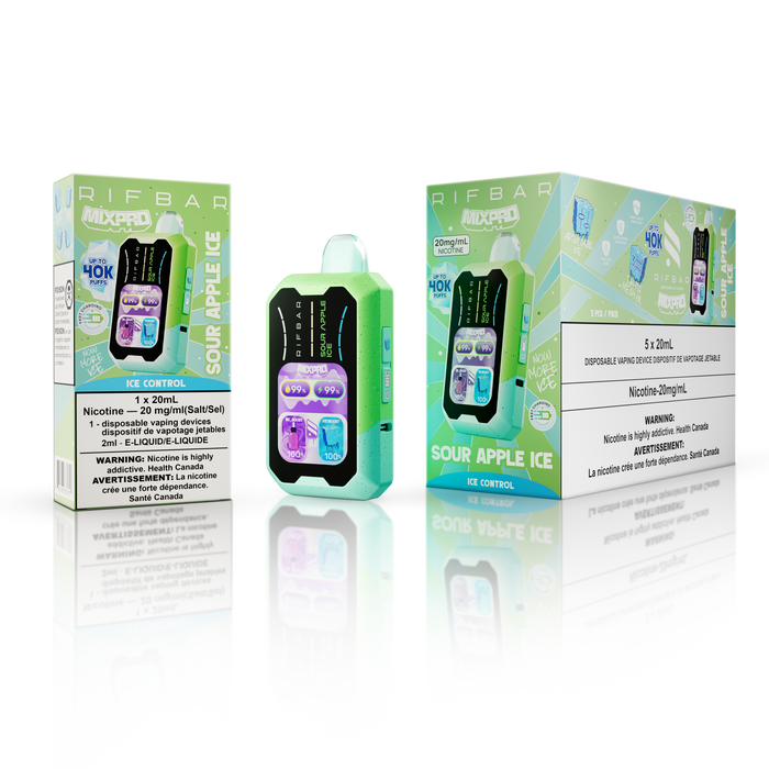 [ON] RIFBAR | MIXPRO ICE/SWEET & NICOTINE CONTROL Ontario Excise Tax Canadian National Distributors SOUR APPLE ICE