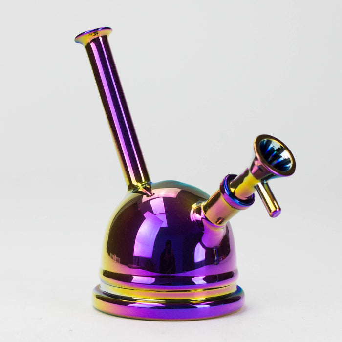 7" Solid Color Electroplate Glass Bubbler Glass Bong 777 Smoke Rainbow
