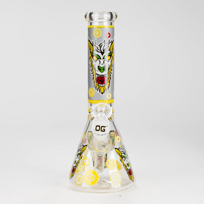 OG Original | 10″ Funky Decal Bongs (OG702) – Assorted Glass Bong Smoking Cat Distribution Design 1