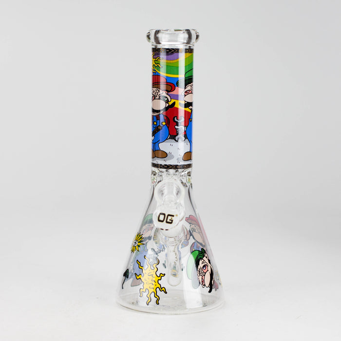 OG Original | 10″ Funky Decal Bongs (OG702) – Assorted Glass Bong Smoking Cat Distribution Design 6