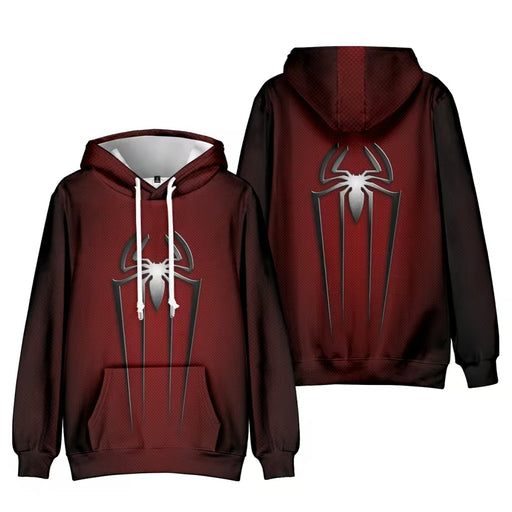 Spider-Themed Graphic Hoodie – Polyester, Large Size_0