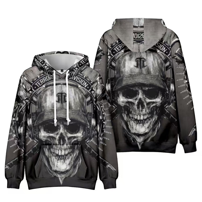 Terror Division Skull Hoodie Long Sleeve Super Supplys Inc
