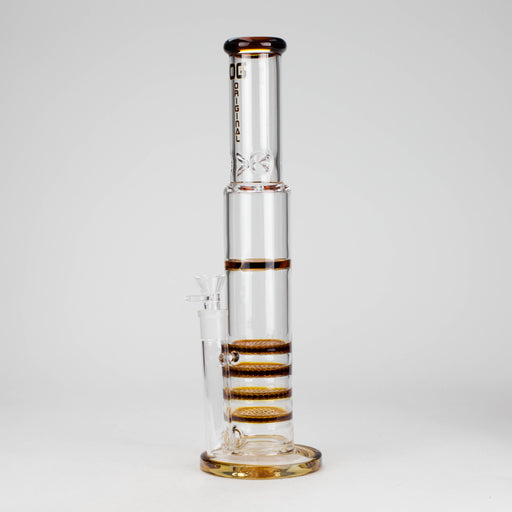 OG Original | 17" Honeycomb with Spinner (OG-672) Glass Bong Smoking Cat Distribution Amber