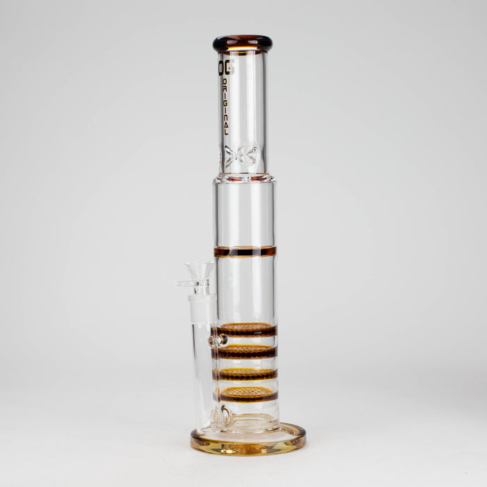 OG Original | 17" Honeycomb with Spinner (OG-672) Glass Bong Smoking Cat Distribution Amber