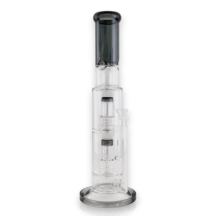 17" Straight Shooter with Dual Dome Matrix Percolators Glass Bong Super Supplys Inc