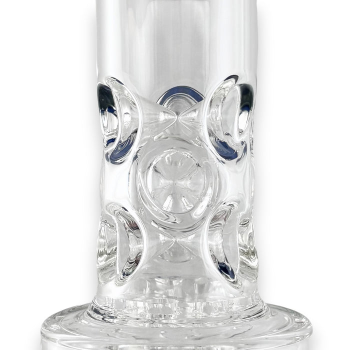 16" Straight Shooter Water Pipe with Screw Percolators - Blue Glass Bong Super Supplys Inc