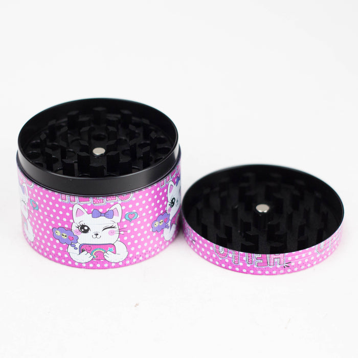 2.5" 4-Layer Kitty Design Metal Herb Grinder (Box of 6)