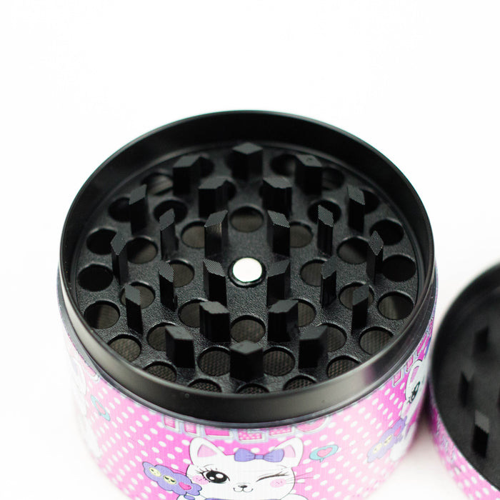 2.5" 4-Layer Kitty Design Metal Herb Grinder (Box of 6)