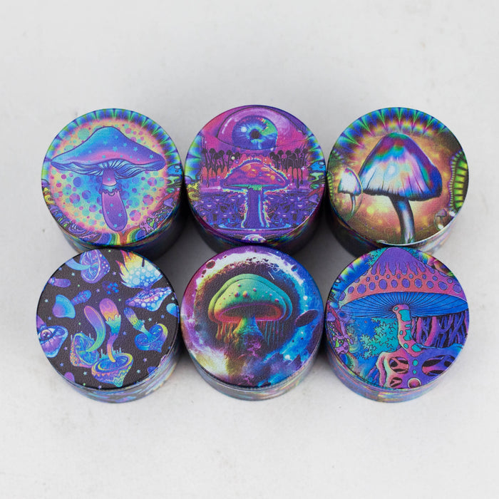 1.5" Mushroom Design Metal Grinder 4 Layers Box of 12