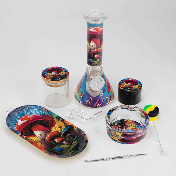 Smoke Kit 10-in-1 Smoke Set with Weed Design Complete Smoking Kit — One Wholesale