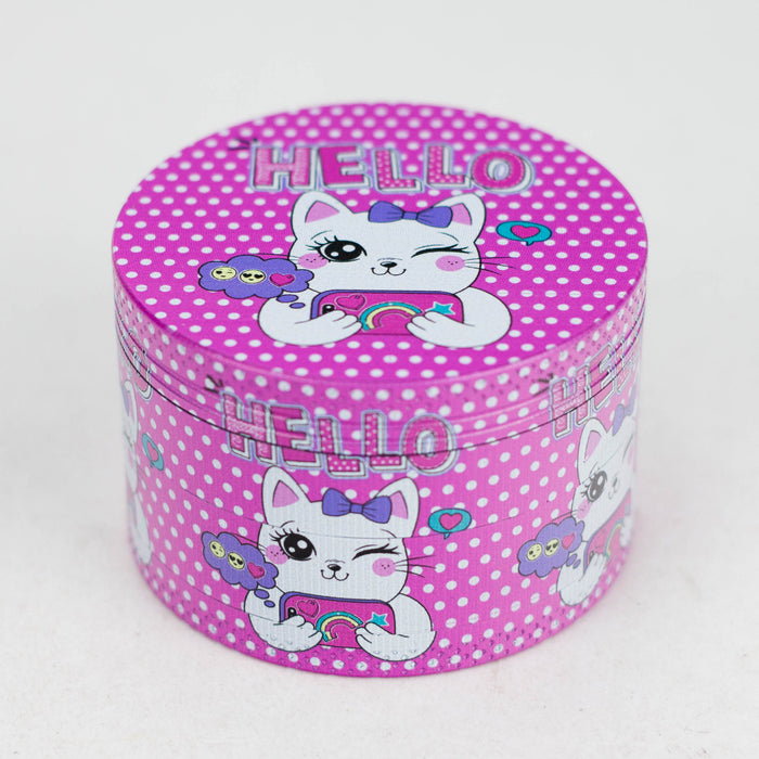 2.5" 4-Layer Kitty Design Metal Herb Grinder (Box of 6)