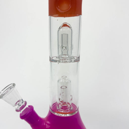 12" Dual Percolator Glass Bong – Gradient Finish, Assorted Colors Glass Bong RMG WHOLESALE