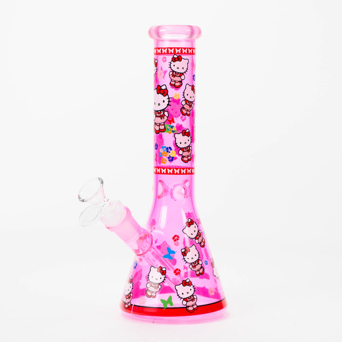 10" Glass Beaker Bong With New Kitty Design