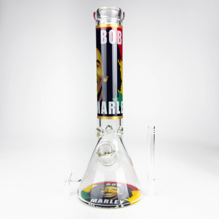 14" BM Design Glass Bong – 7mm Thick with Ice Catcher