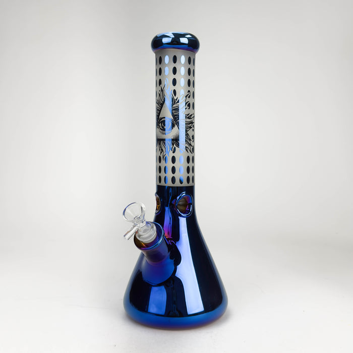 14" Eye Design Glass Bong – 7mm Thick with Ice Catcher