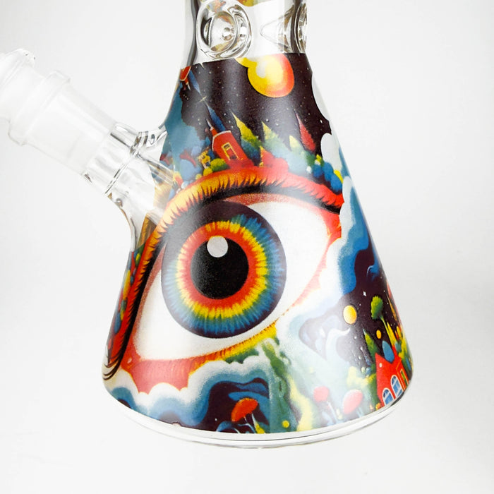 10″ Eyes Design Glass Beaker Water Pipe