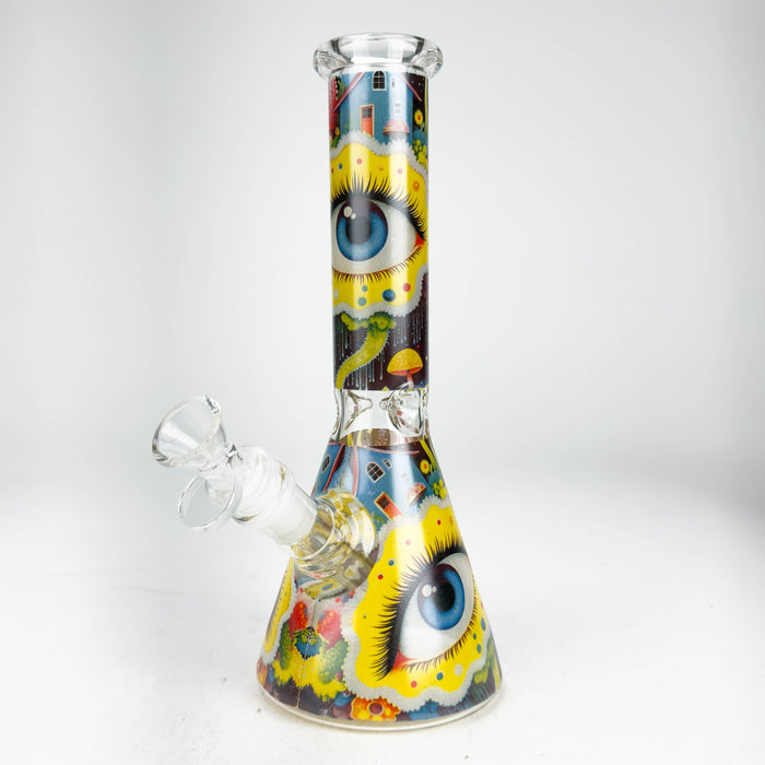 10″ Eyes Design Glass Beaker Water Pipe