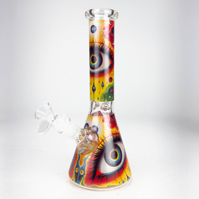 10″ Eyes Design Glass Beaker Water Pipe