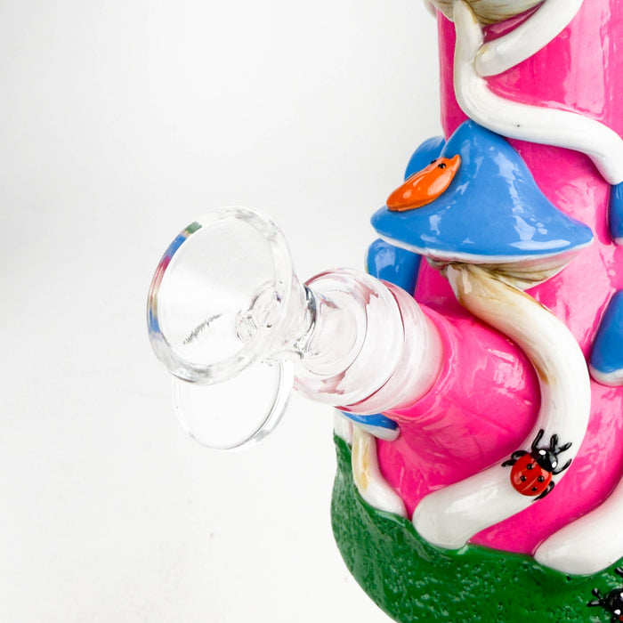 10" 3D Mushroom Design Glass Beaker Bong