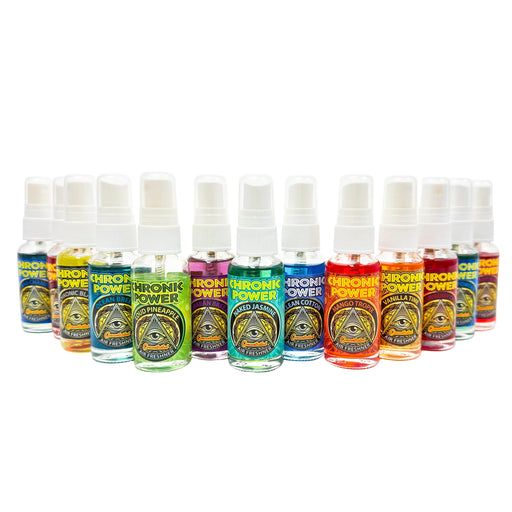 CHRONIC POWER AIR FRESHENER – Box of 20 | Long-Lasting, Concentrated Oil-Based Scents Odour Eliminator Spray LEHIGH WHOLESALE