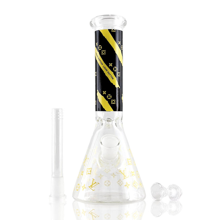 10" LuxePrint Beaker Bong Collection – 4mm Thick Glass Glass Bong Super Supplys Inc