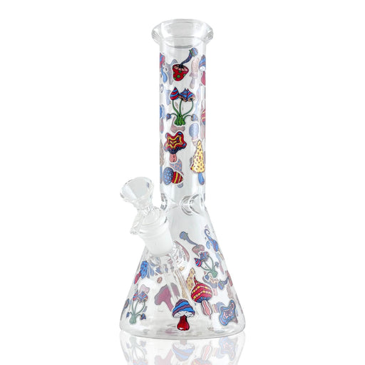 10" Psychedelic Shroomscape Beaker Bong – 4mm Thick Glass Glass Bong Super Supplys Inc Design B