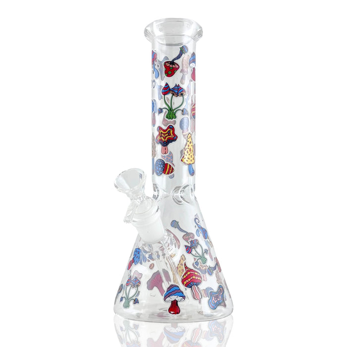 10" Psychedelic Shroomscape Beaker Bong – 4mm Thick Glass Glass Bong Super Supplys Inc Design B